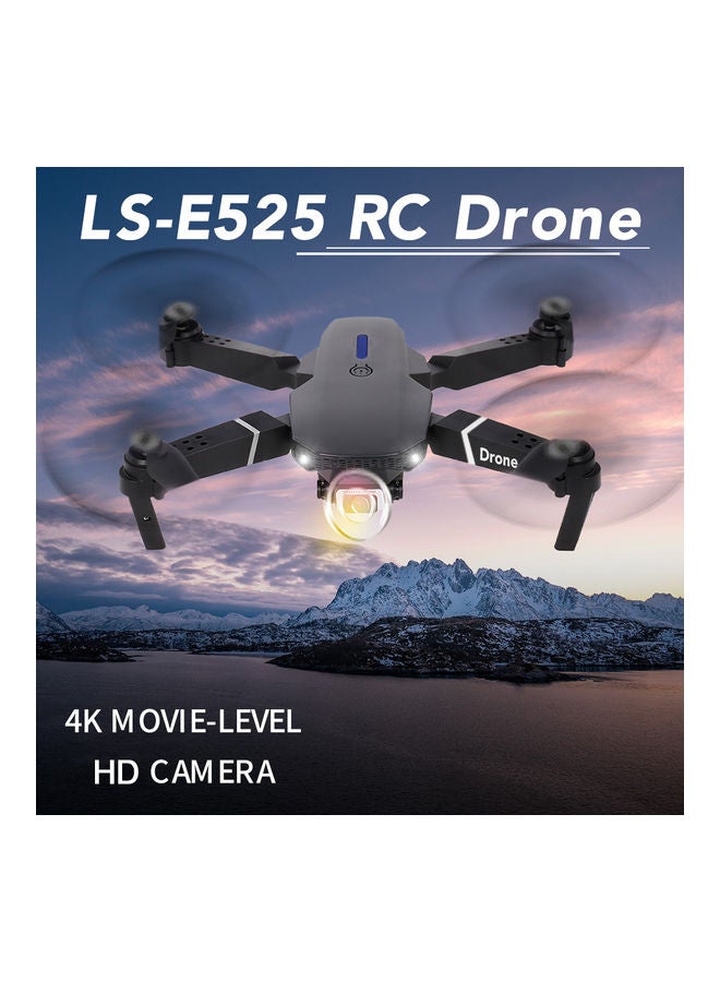 LS-E525 RC Drone with Camera 4K Camera WiFi FPV Drone Headless Mode Altitude Hold Gesture Photo Video Track Flight 3D Filp RC Qudcopter with 3 Batteries Black 21.5*7*18cm