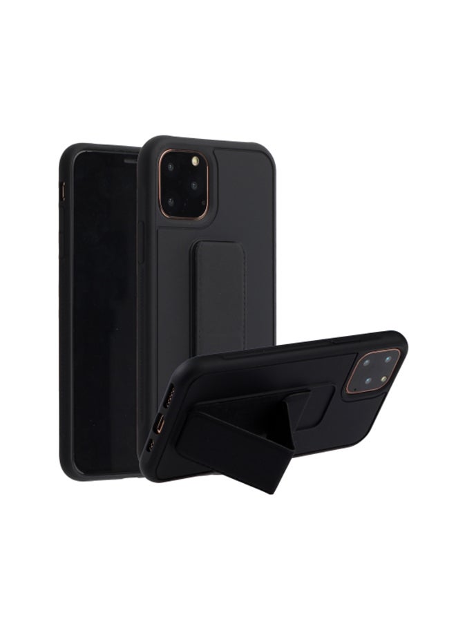 Shockproof PC TPU Protective Case with Wristband Holder For Apple iPhone 12 Pro Max Black