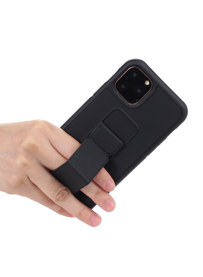 Shockproof PC TPU Protective Case with Wristband Holder For Apple iPhone 12 Pro Max Black