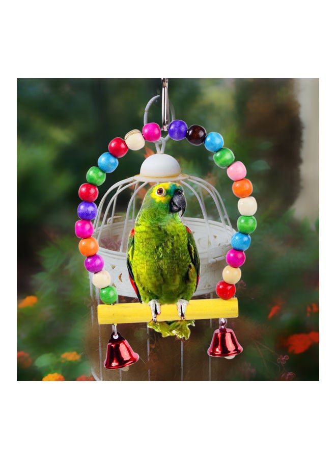 6-Piece Bird Swing Chewing Toy Set With Hammock Bell Multicolour 21 x 6cm
