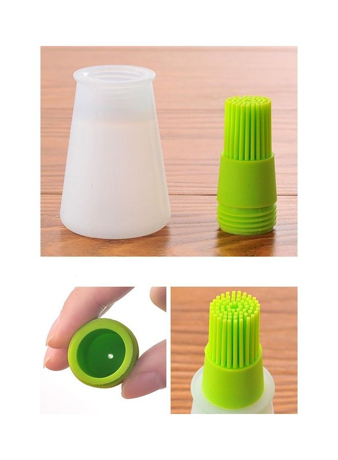 Portable Silicone Oil Bottle with Brush Green 5 x 12cm