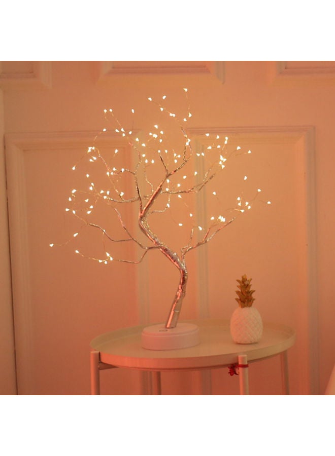 LED Tree With Touching Switch Button White/Silver 33x4x17cm