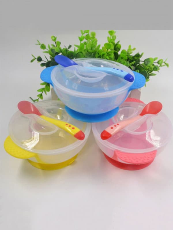 Child Feeding Bowl Lid With Spoon Sets