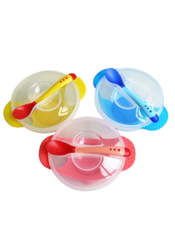 Child Feeding Bowl Lid With Spoon Sets