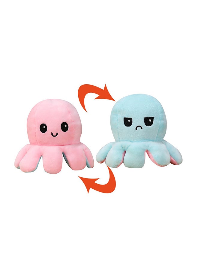 Cute And Adorable Reversible Both Side Different Expression Octopus Plush Toy-Assorted 13x9x13cm