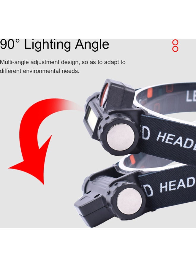 Mini USB Rechargeable COB LED Headlamp Black 9.00x6.50x6.50centimeter