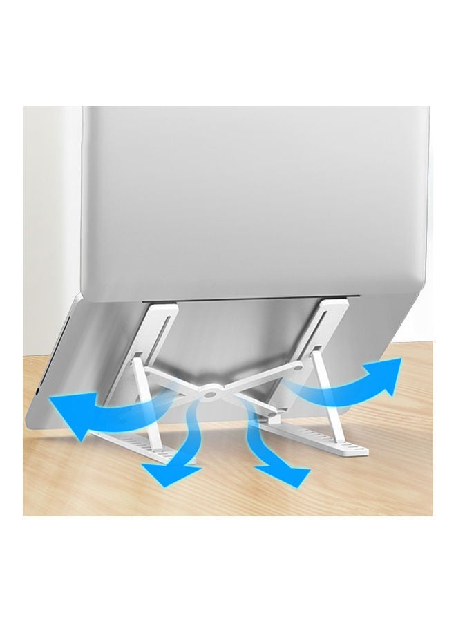 Ultra-thin Adjustable Height Foldable Computer Holder for Laptop Tablet PC White