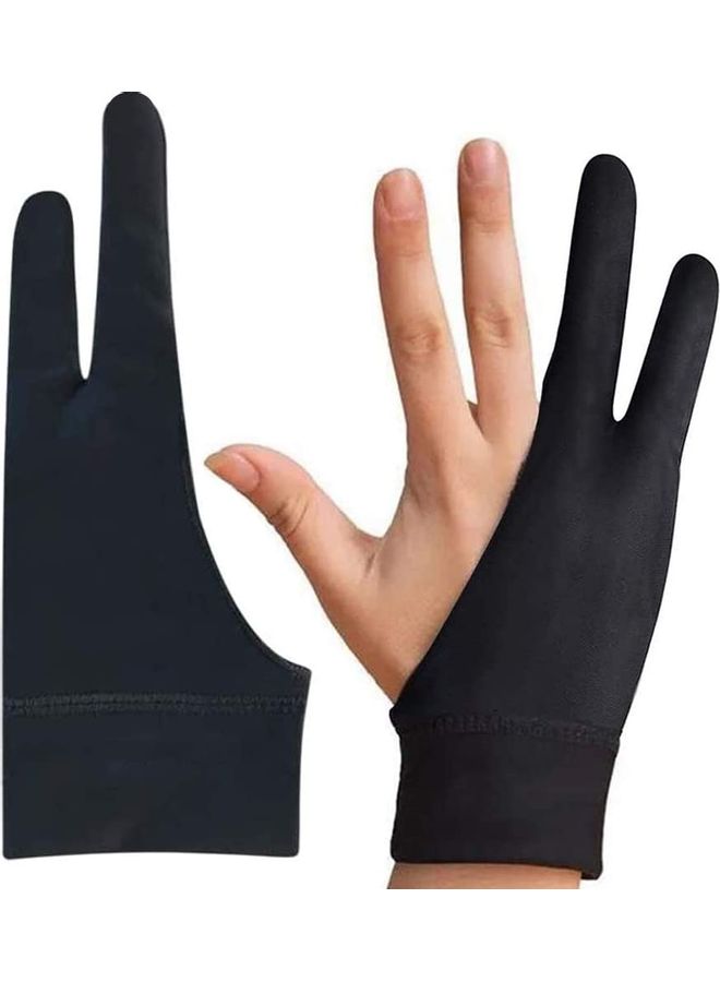 Pair Of Artist Drawing Gloves with Two Fingers Black
