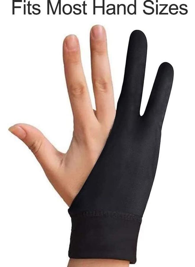 Pair Of Artist Drawing Gloves with Two Fingers Black