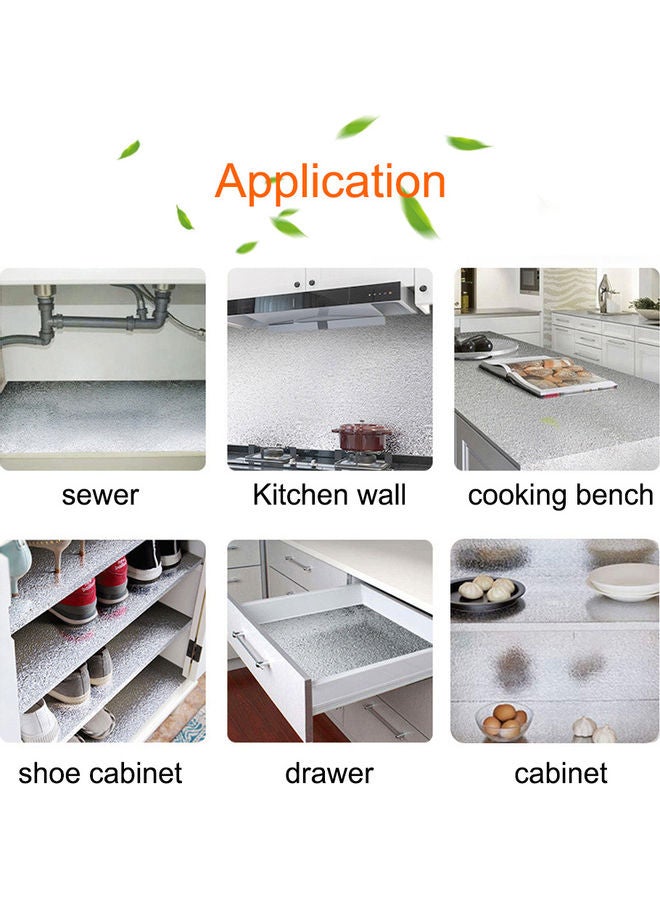 Kitchen Backsplash Wallpaper Sticker Silver 41.00 x 3.00 x 3.00cm