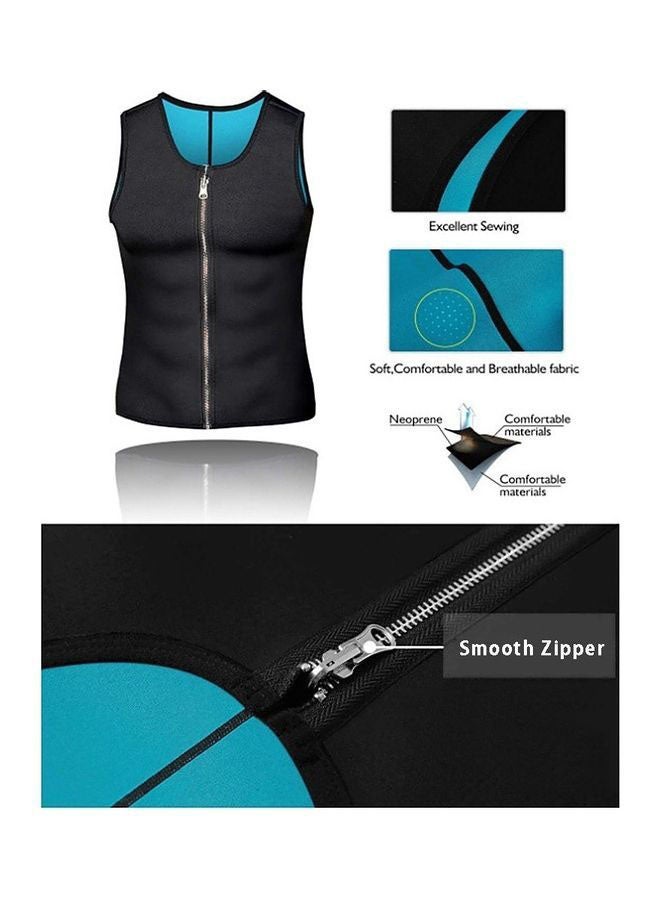 Men Waist Trainer Vest Neoprene Body Shaper Zipper Tan 25x21x3cm