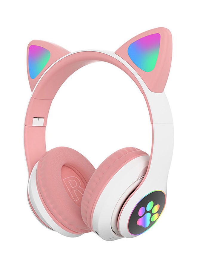 Over Ear Music Glowing Cat Ear Headphones Pink