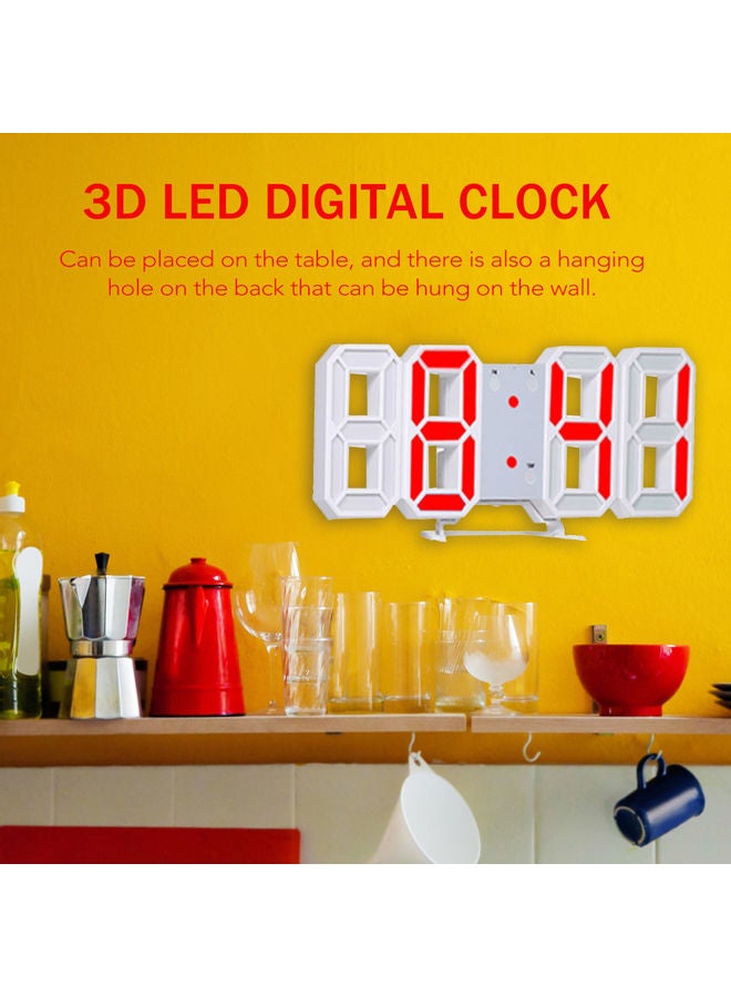 3D LED Digital Clock white 29.00x4.50x10.00cm
