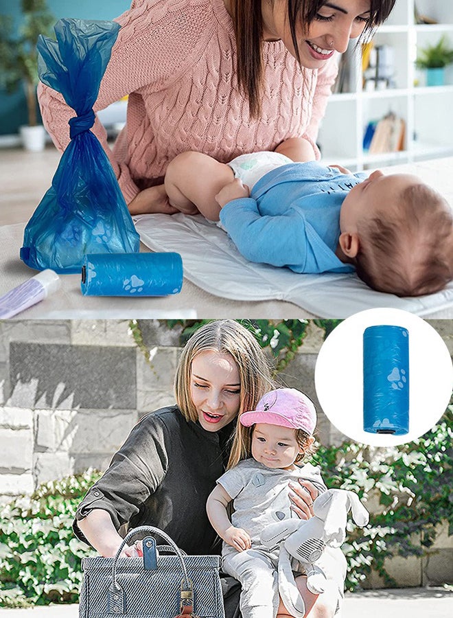 Pack Of 8 Disposable Diaper Bag Refill Rolls Safe And Odour Control - Multicolour
