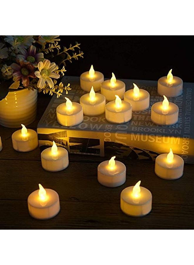 Set of 10- LED Flameless Tea Light Candle Yellow