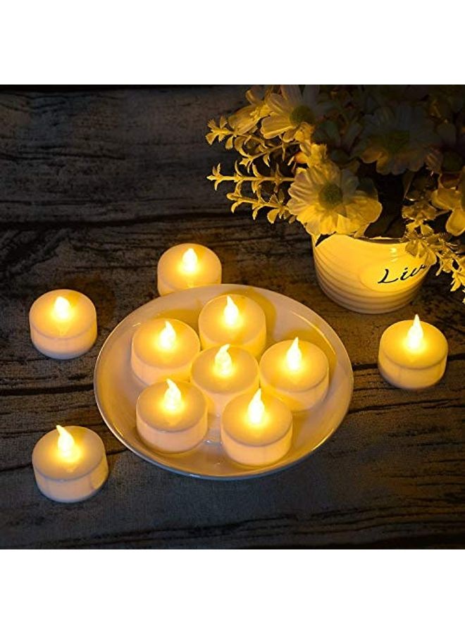 Set of 10- LED Flameless Tea Light Candle Yellow