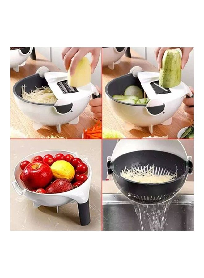 Vegetable Slicer And Strainer With 5 Different Blades White