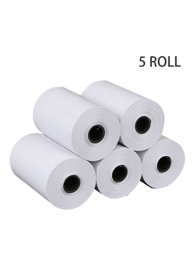 5-Piece Thermal Paper Roll White