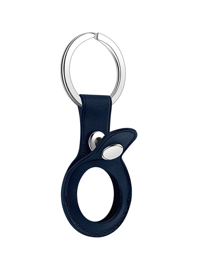 Leather Loop For AirTag Navy Blue