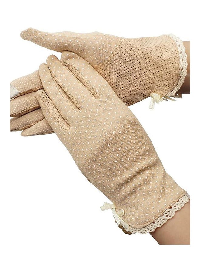 Uv Protection Driving Gloves Beige
