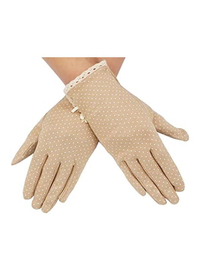 Uv Protection Driving Gloves Beige