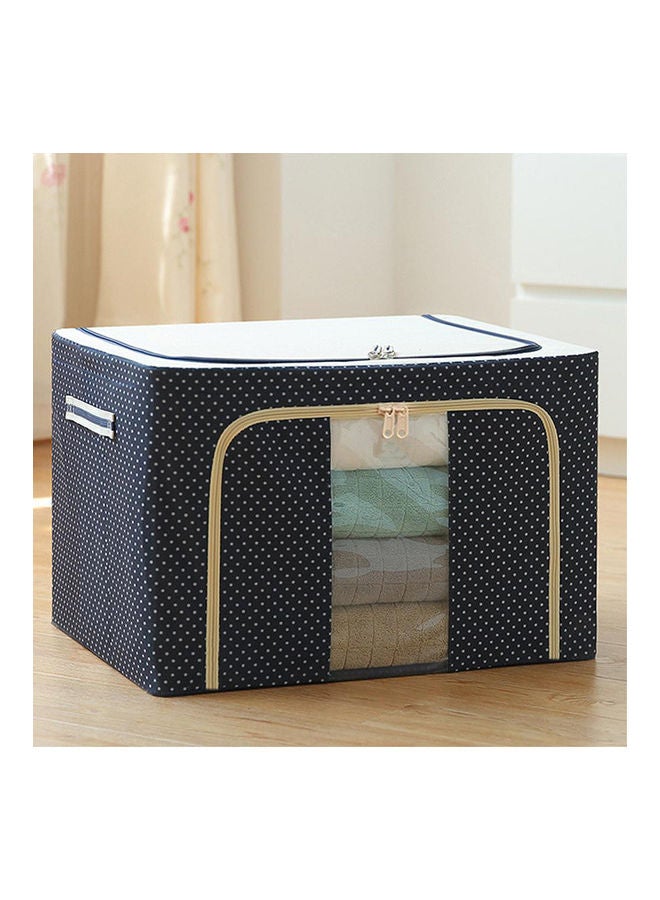 Oxford Cloth Storage Foldable Box with Steel Frame Blue/White