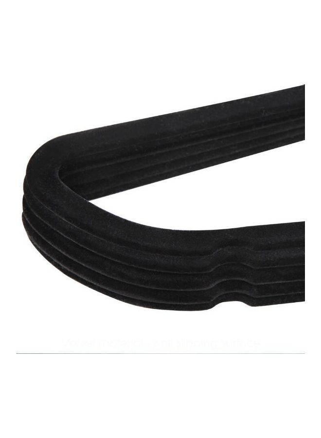 50-Piece Sturdy Non-Slip Flocking Household Adult Hangers Black