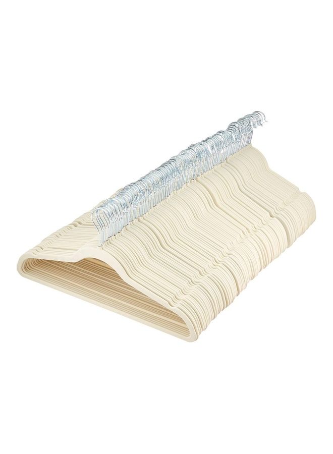 30-Piece Sturdy Non-Slip Flocking Household Adult Hangers White