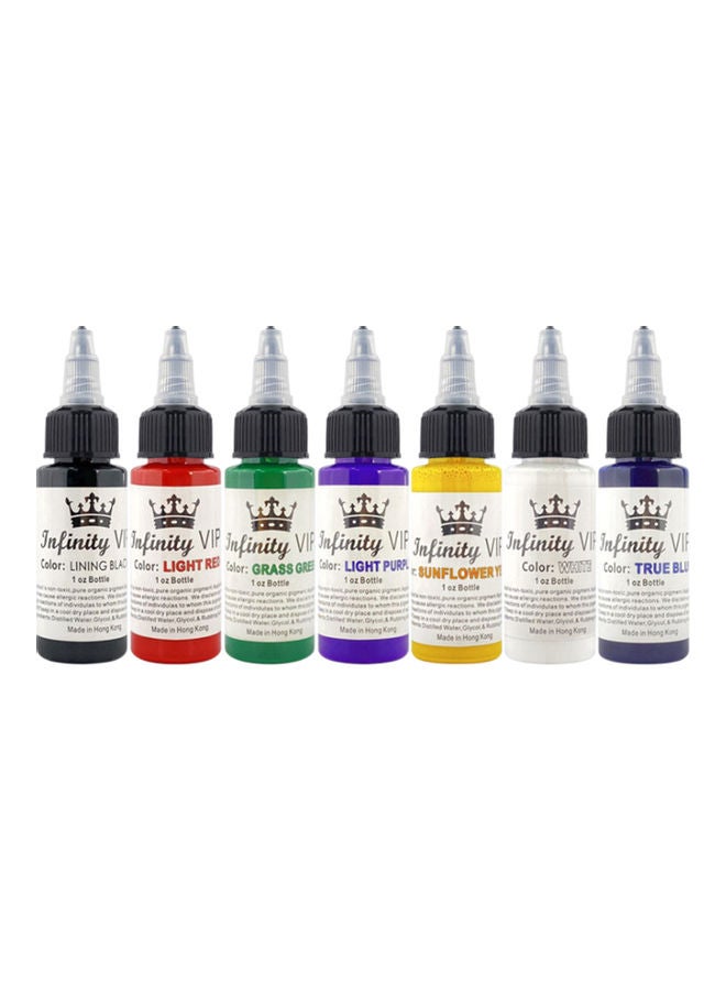 Set Of 7 Colors Natural Plant Tattoo Pigment Inks Multicolour