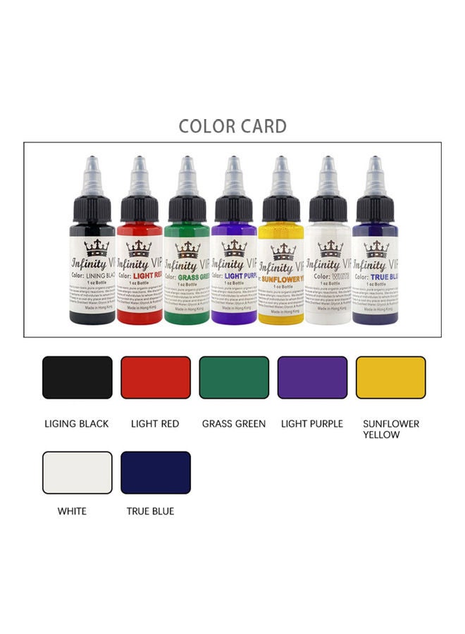 Set Of 7 Colors Natural Plant Tattoo Pigment Inks Multicolour