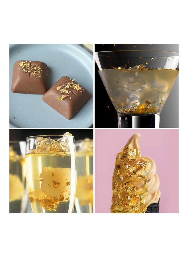 3-Bottle Flakes Foil Paper Cuisine Mousse Cake Baking Rose Gold/Gold/Silver