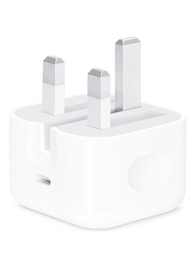 USB-C Power Adapter With Type-C To Lightning Cable 20W White