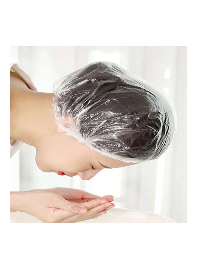 100-Piece Disposable Shower Caps Tranparent 14 x 14 x 5cm