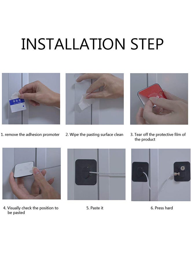 Safety Cable Fridge Window Lock With Key Set