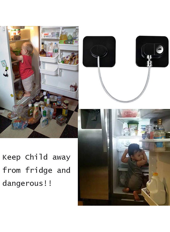 Safety Cable Fridge Window Lock With Key Set