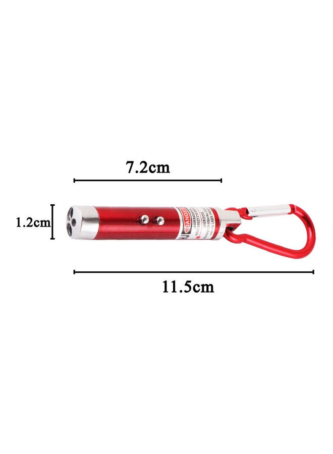 3-in-1 Mini Laser Pen Pointer With Keychain Red
