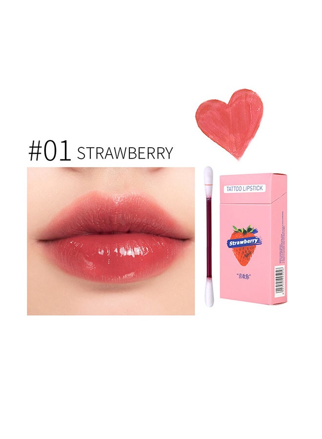 20-Piece Cotton Swab Lipstick Set #01 Strawberry