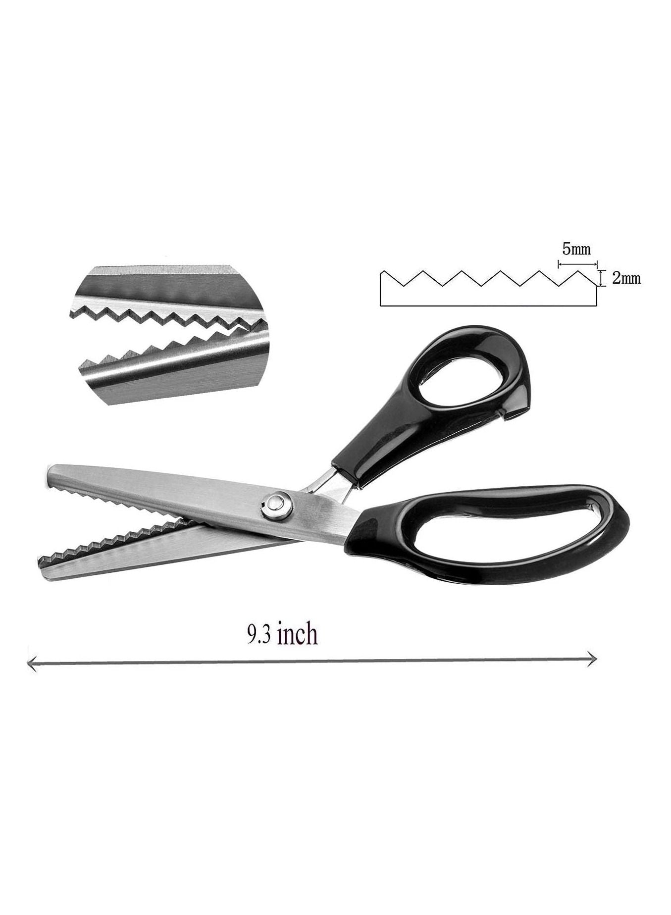 Pinking Shear 5 mm Triangle Serrated Edges Stainless Steel Zig Zag Scissor Professional Tailor/Dressmaking Sewing Tool for Fabric Cloth Lace Paper