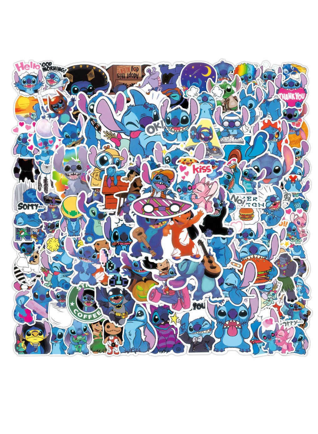 100 PCS Stitch Vinyl Waterproof Stickers